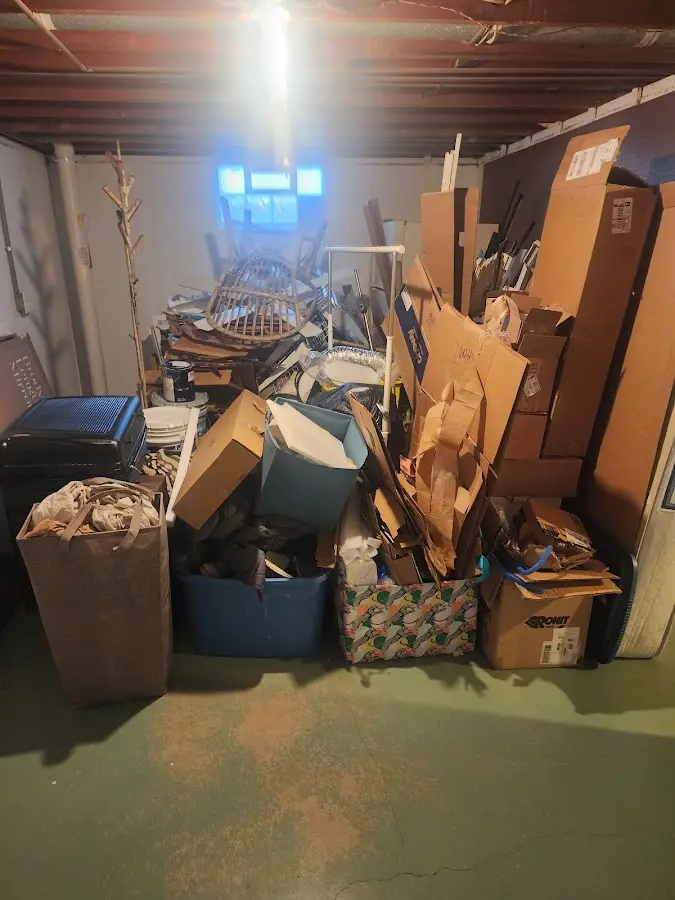 Roll-off dumpster container at job site for 15 Yard Dumpster Rental in Carol Stream